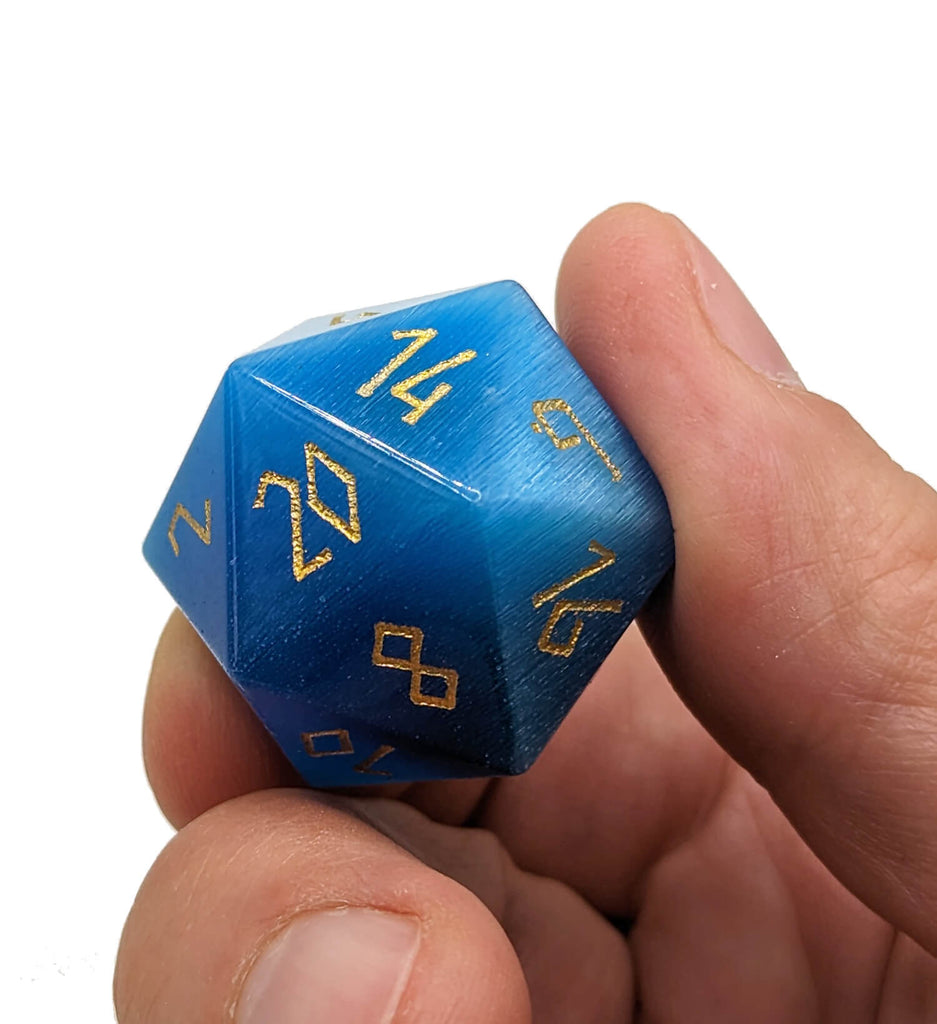 Blue Cats Eye dice for ttrpg games