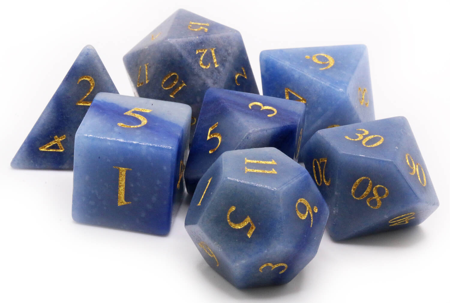 Gemstone Dice Blue Aventurine Closeup