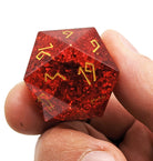 zircon glass d20 in garnet red