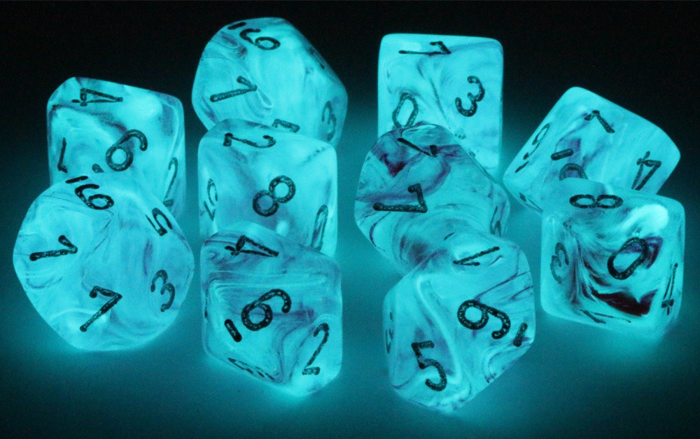 ghostly glow d10 pink dice