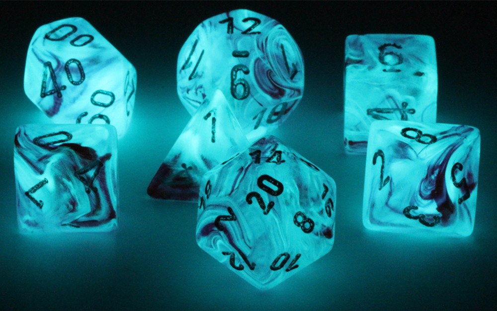 ghostly glow rpg dice