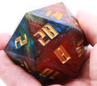 Giant D20 Glitter Dice Spell Matrix Gold