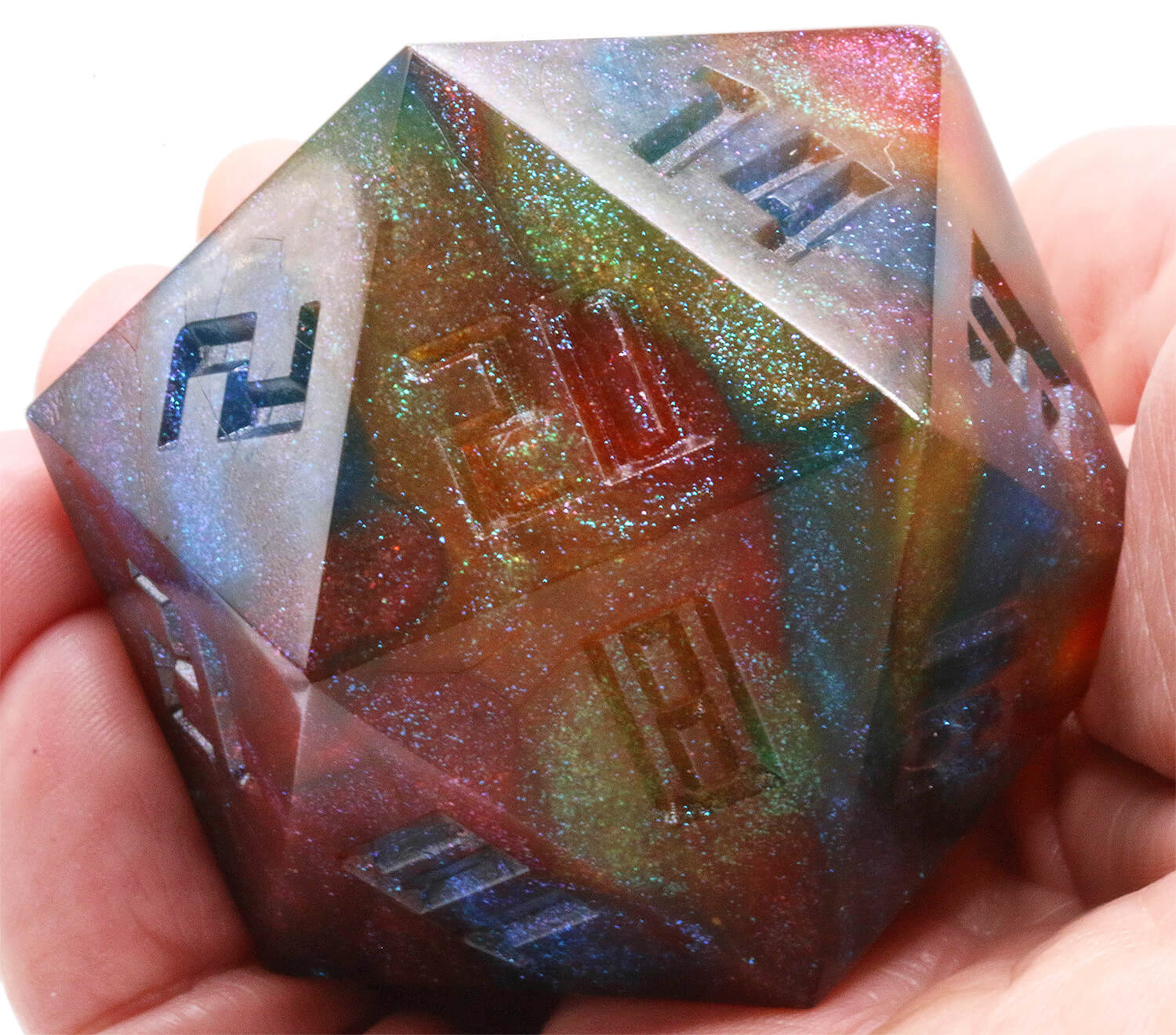 Giant D20 Glitter Dice Spell Matrix Uninked