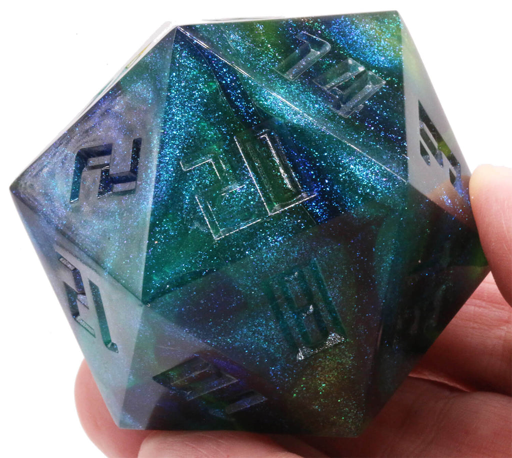 Giant d20 dice Ionic blue