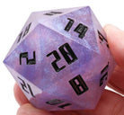 Large DnD Dice: D20 Permafrost Black Font