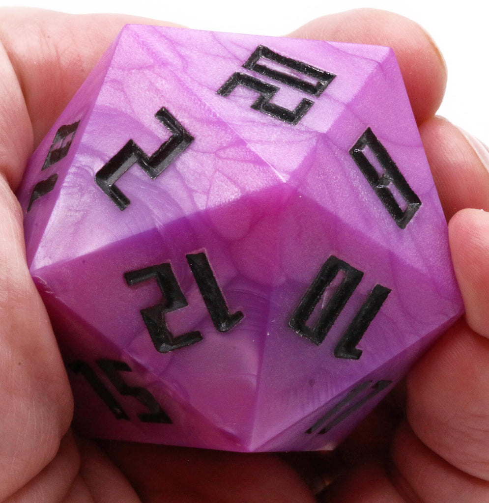 Large pink dnd dice