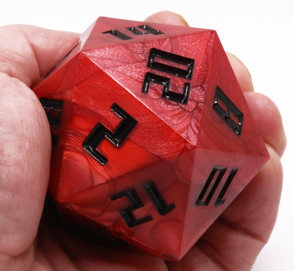 Large d20 DnD dice red