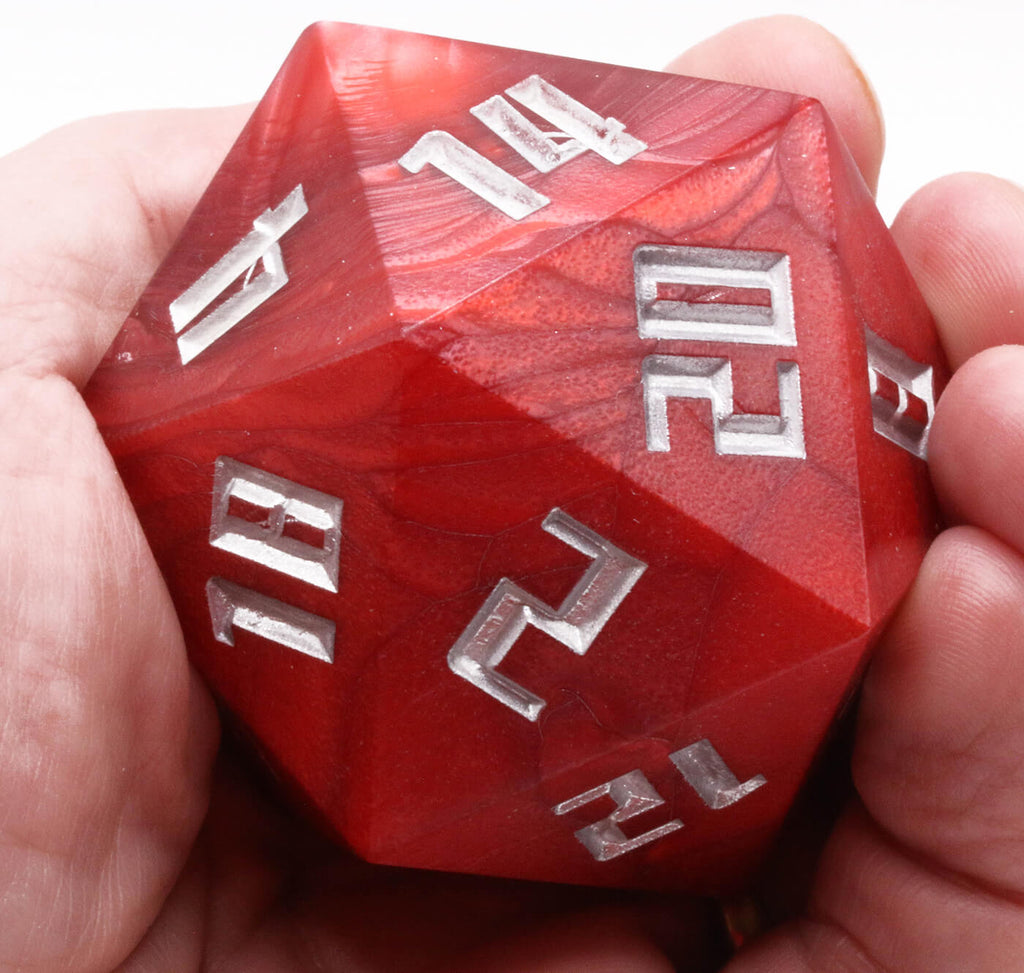 Giant red and silver dice