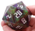 Giant D20 Glitter Dice Darkling Silver