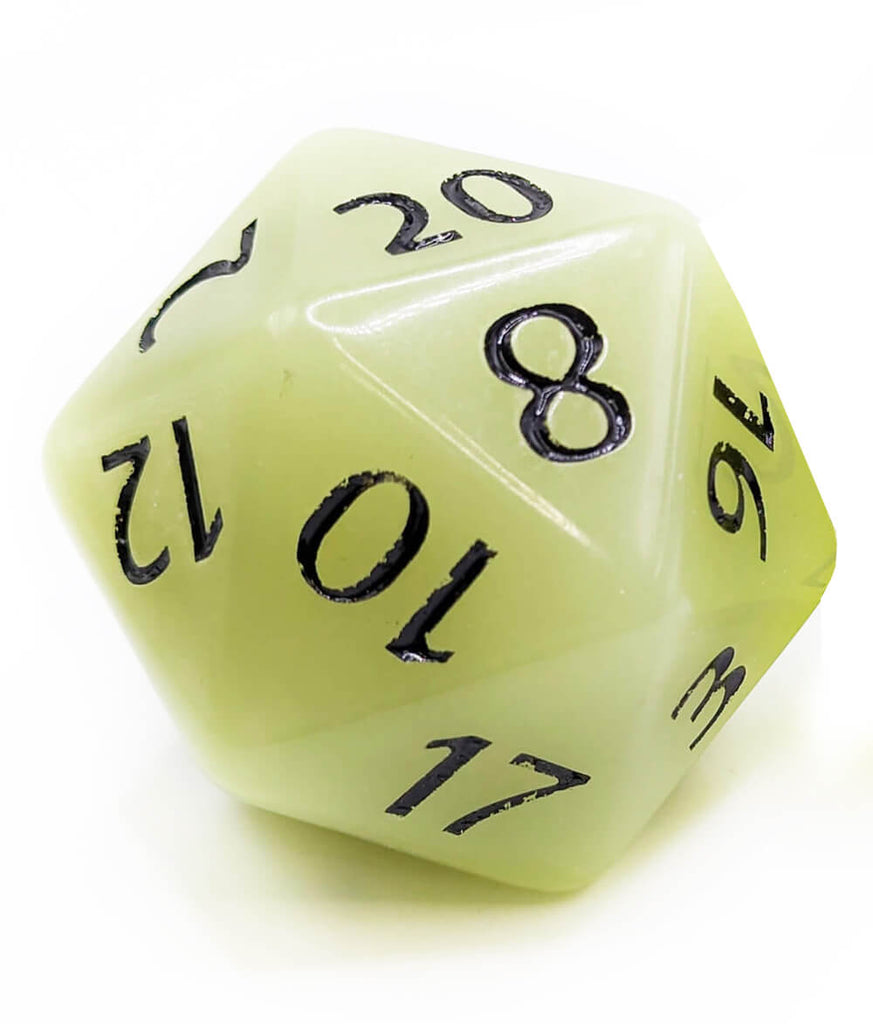 Ghostly green glow in the dark dice