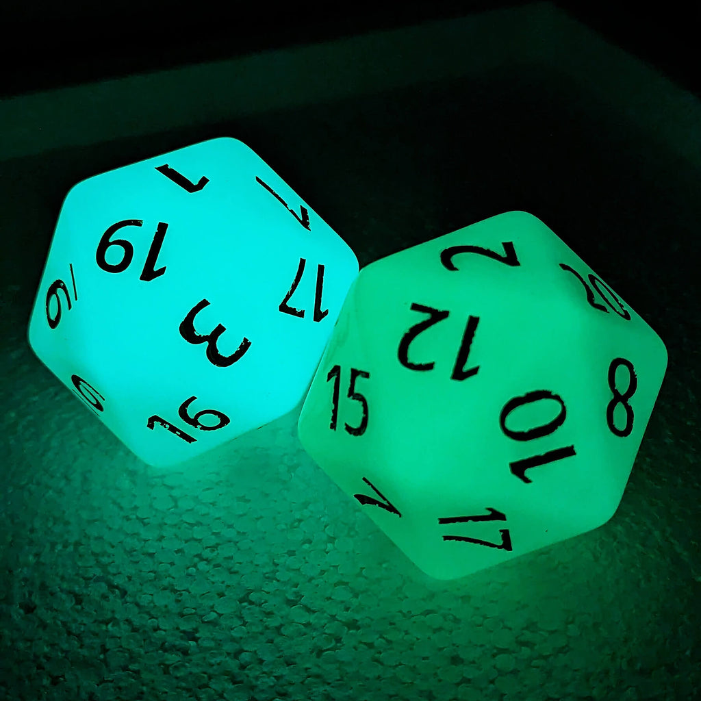 Giant d20 dice glow in the dark