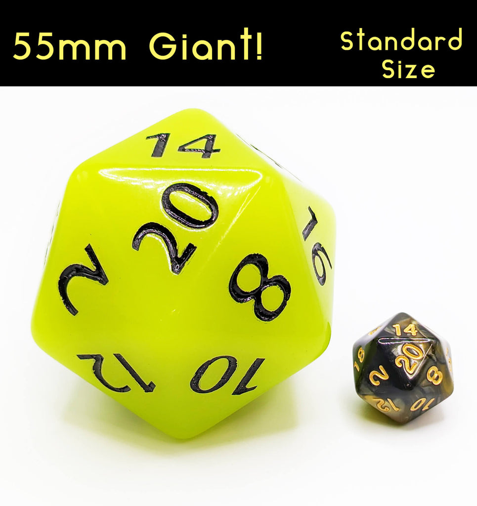 Giant dice size comparison 55mm