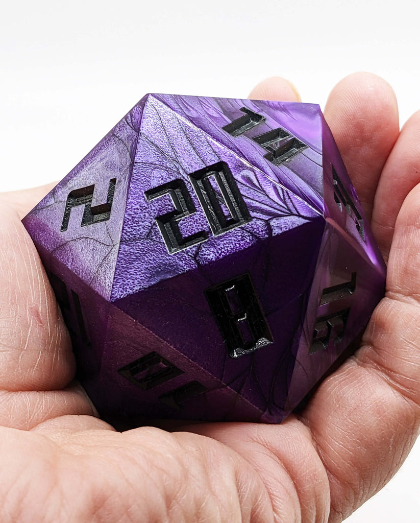 Giant D20 Game Dice Purple Black