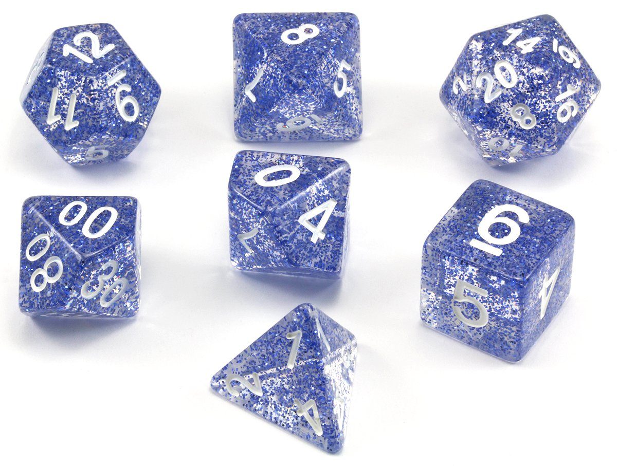 Blue Glitter D&D Dice 