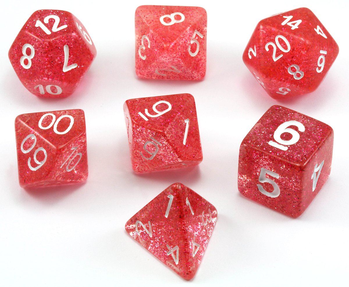 D&D Glitter Dice Pink