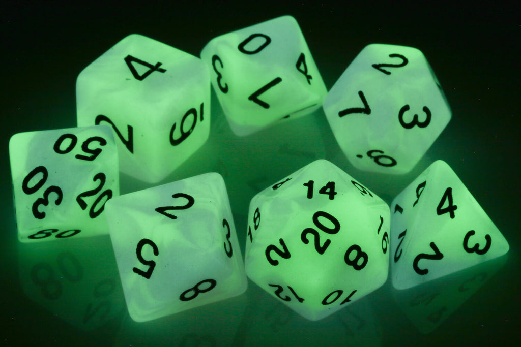 dnd glowing game dice
