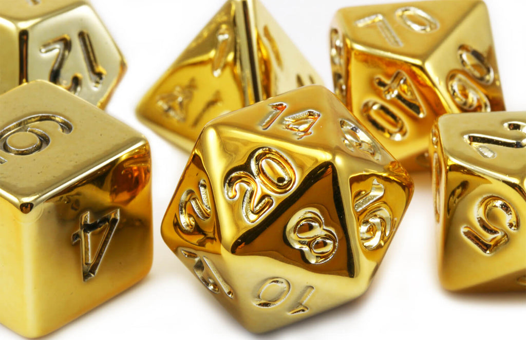 Plated Dice Set Molten Gold