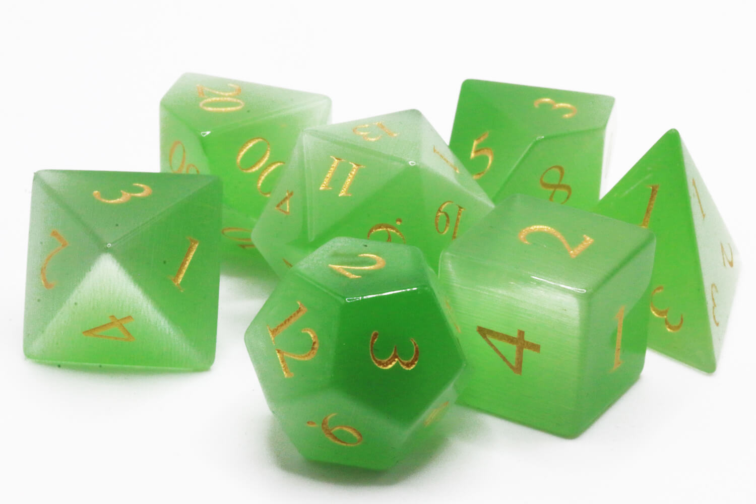 Green Cats Eye Dice