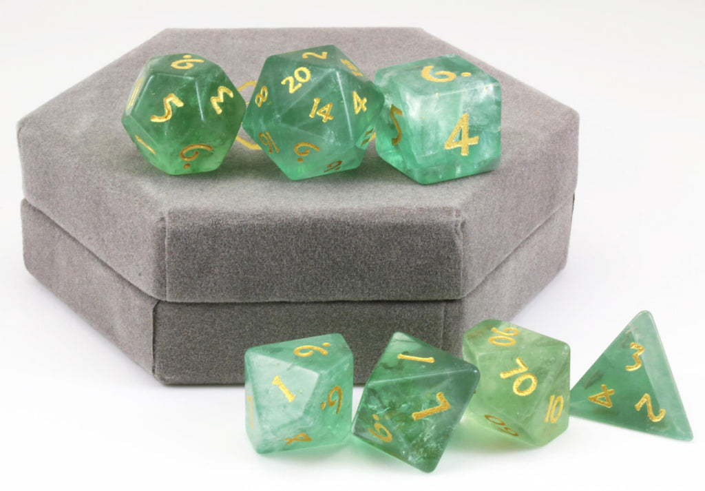 Green Fluorite Dice For DnD 3