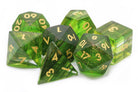 Beautiful Dice Green Ribbon Glass