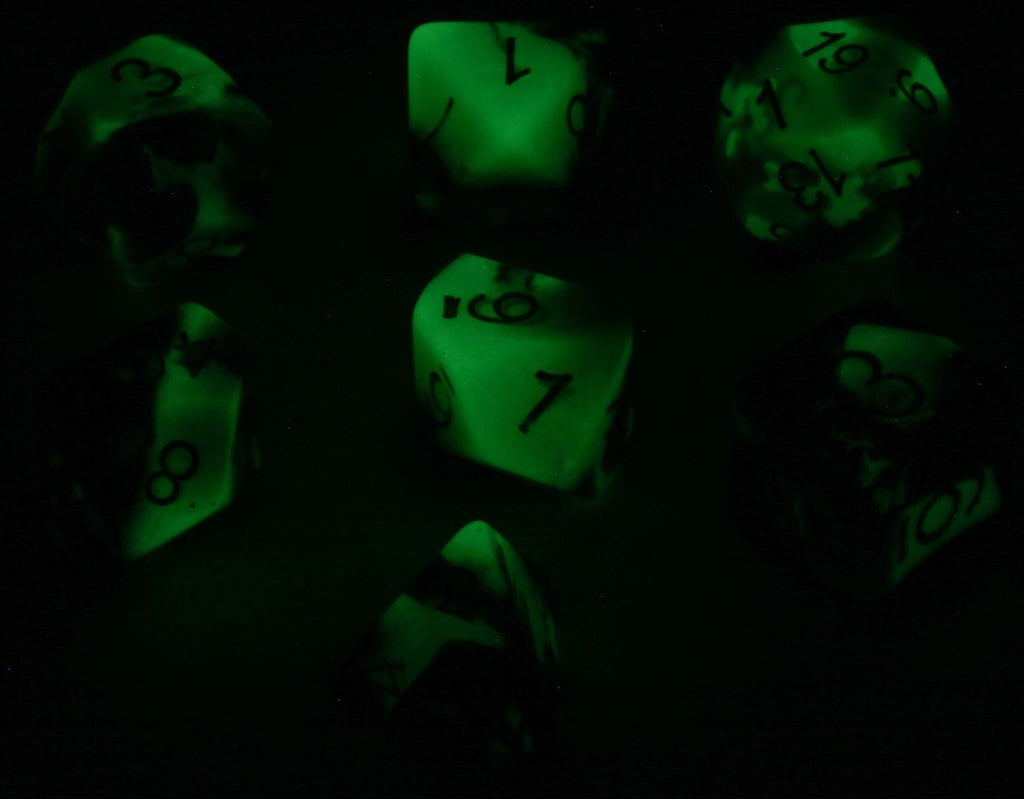 Green Glow in the dark D&D dice