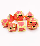 Hot Pink gold dice set for ttrpg games