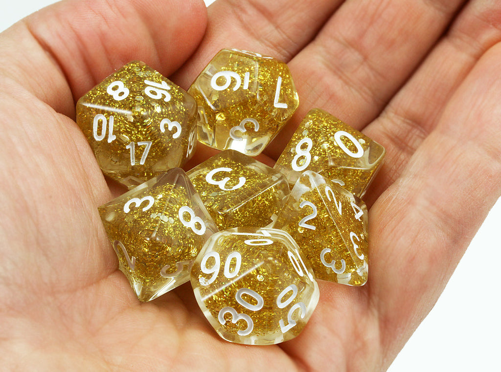 Gold D&D dice