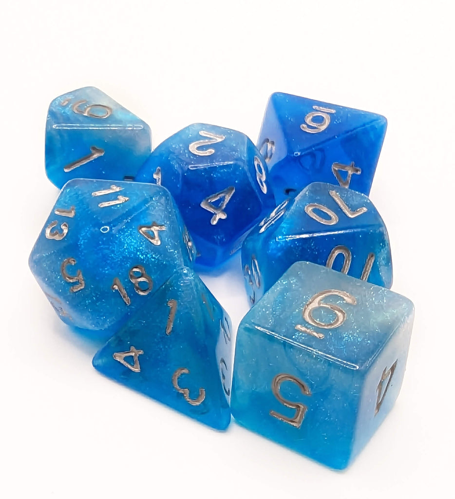 Ice Storm Iridescent dice for dnd games