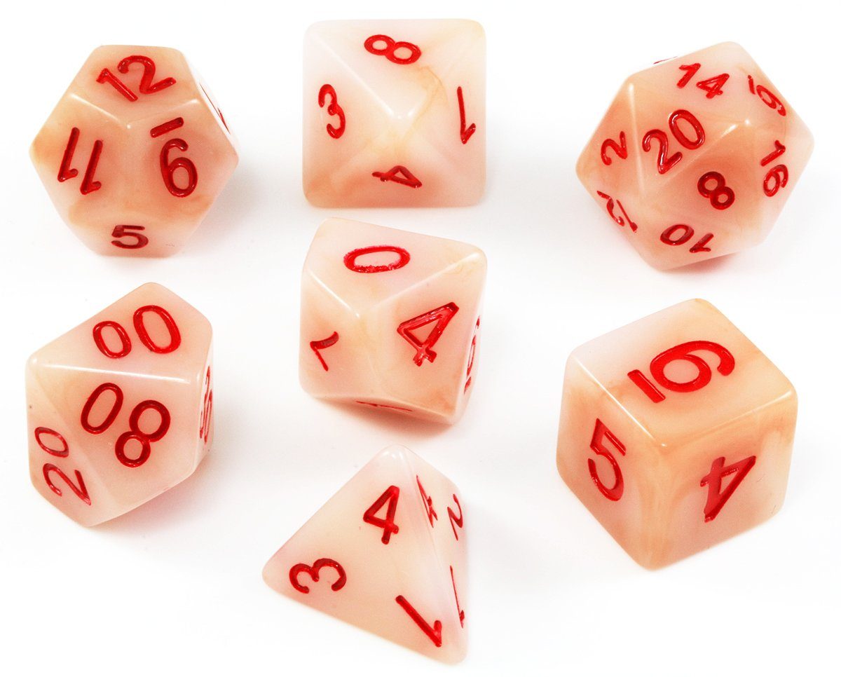 D&D Dice White Jade