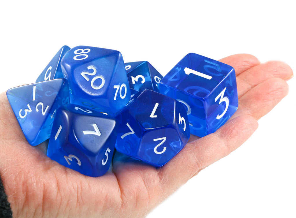 Giant translucent blue dnd dice