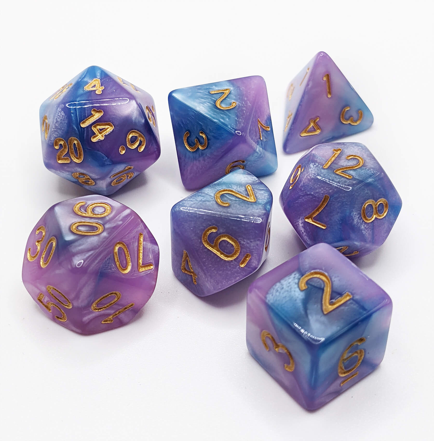 Crystal Caste Twins Dice Light Blue Pink 2