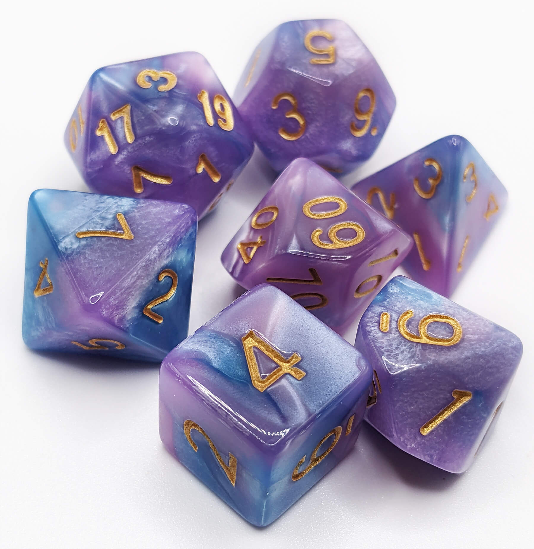 Crystal Caste Twins Dice Light Blue Pink 3