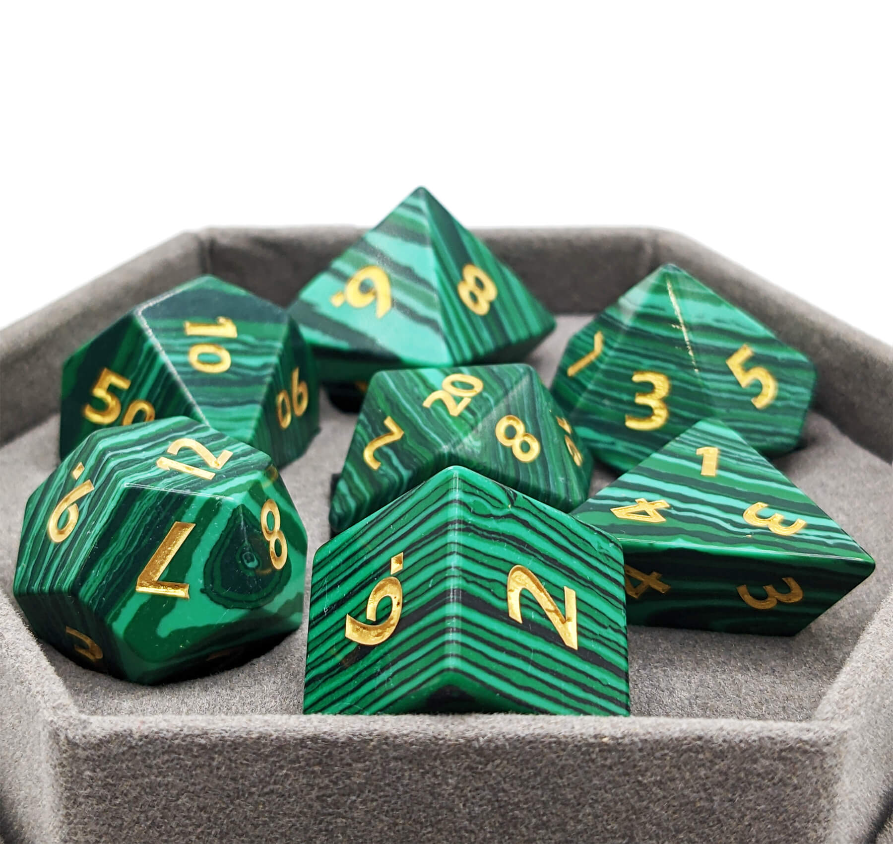 Malachite Gemstone Dice