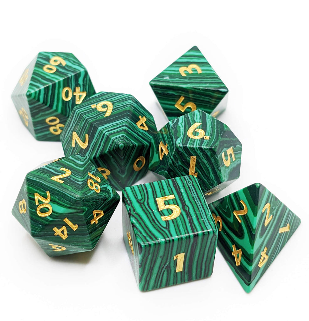 Green Malachite dice for dnd games