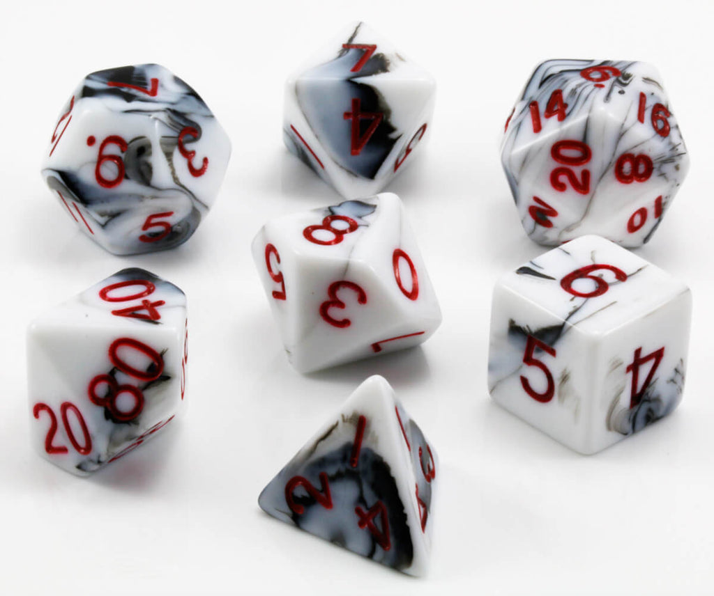 Marble dice red numbers