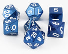 metal dice blue