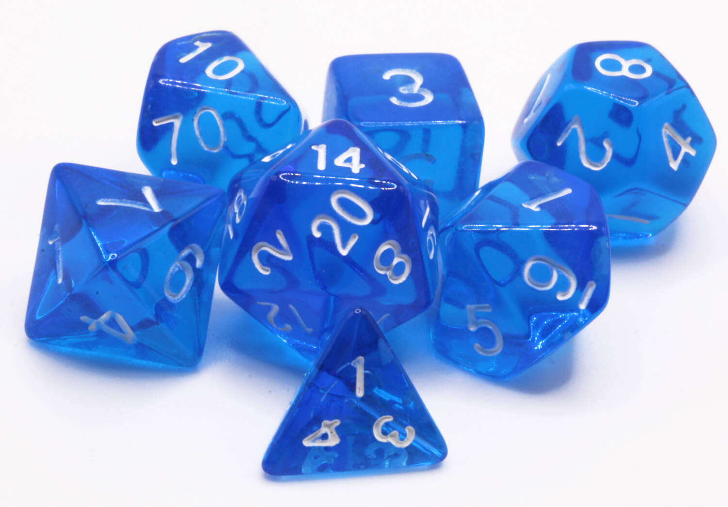 Translucent Blue Mini Dice 3