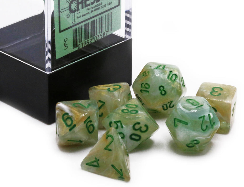 Chessex mini dice marble green