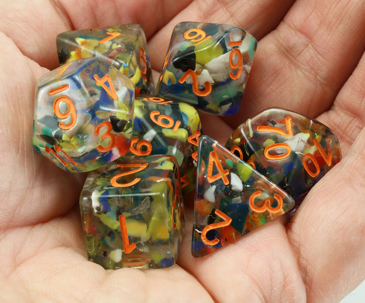 Mosaic Dice Orange Numbers 3