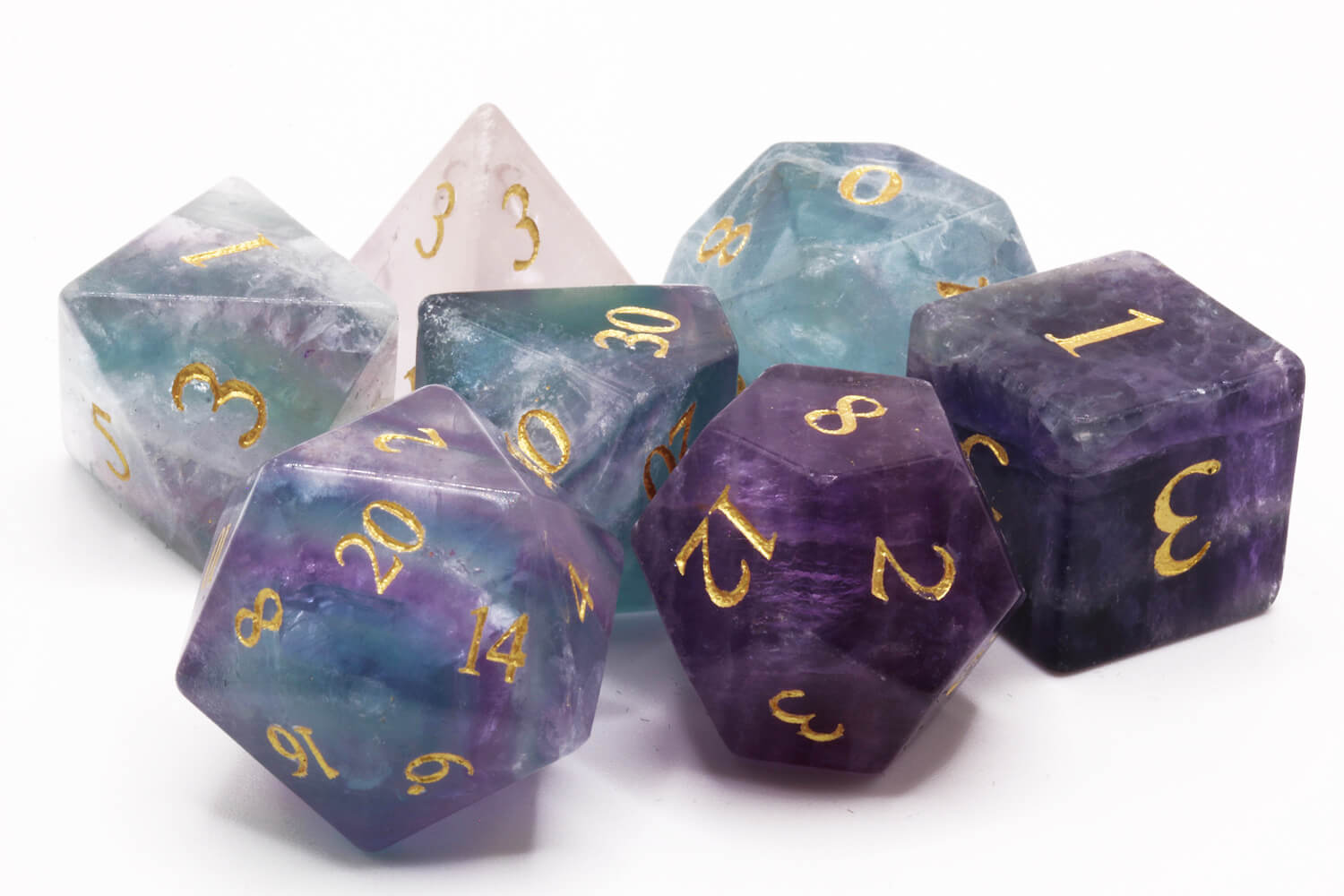 Natural Fluorite Gemstone Dice 2