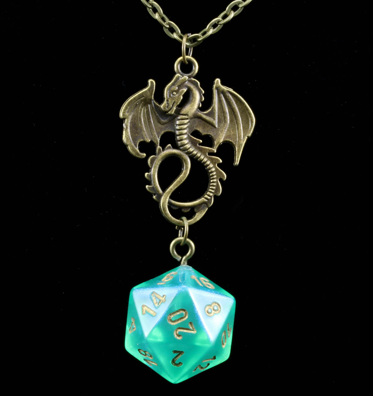 Borealis d20 Necklace Light Green