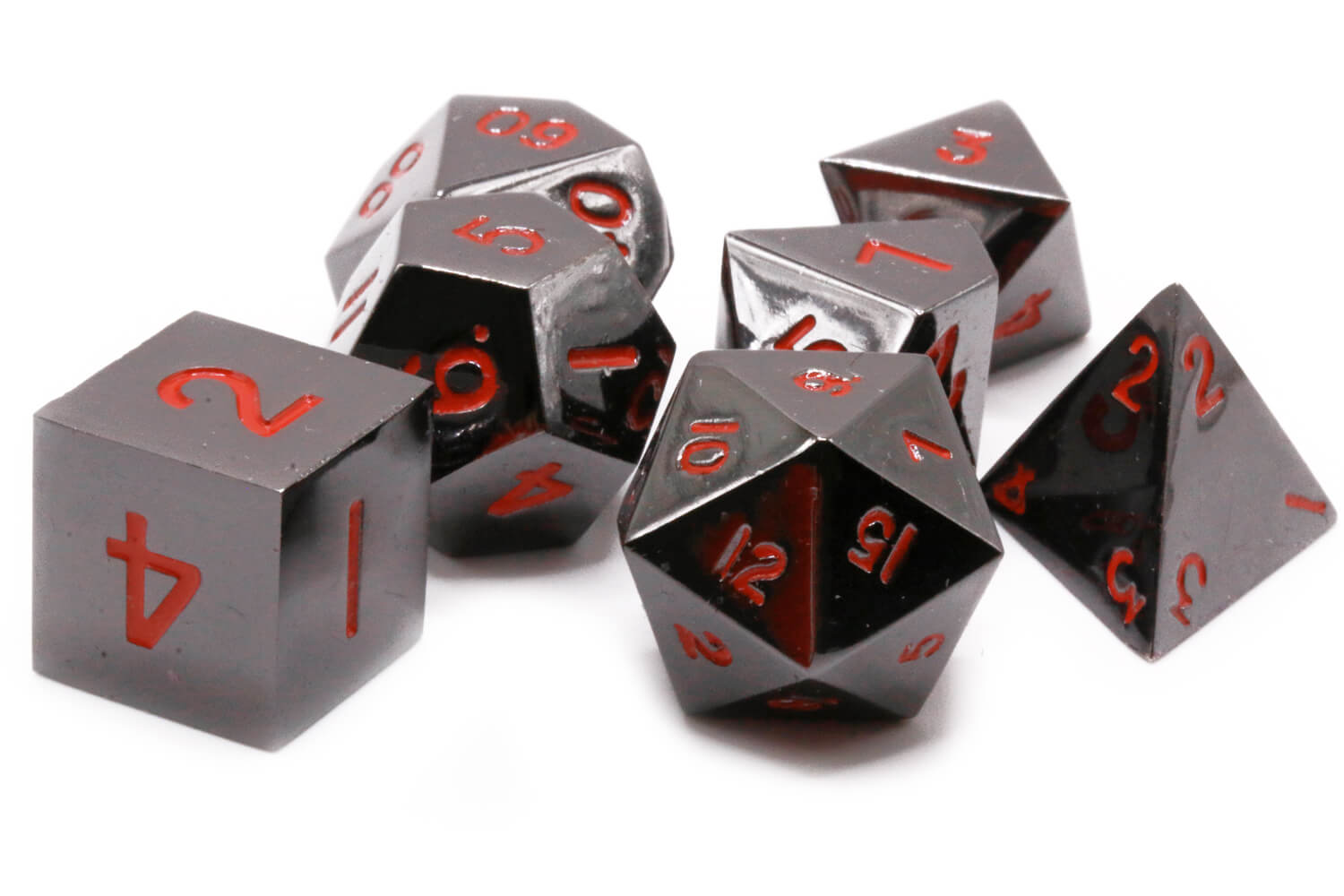 Premium metal dice black lava