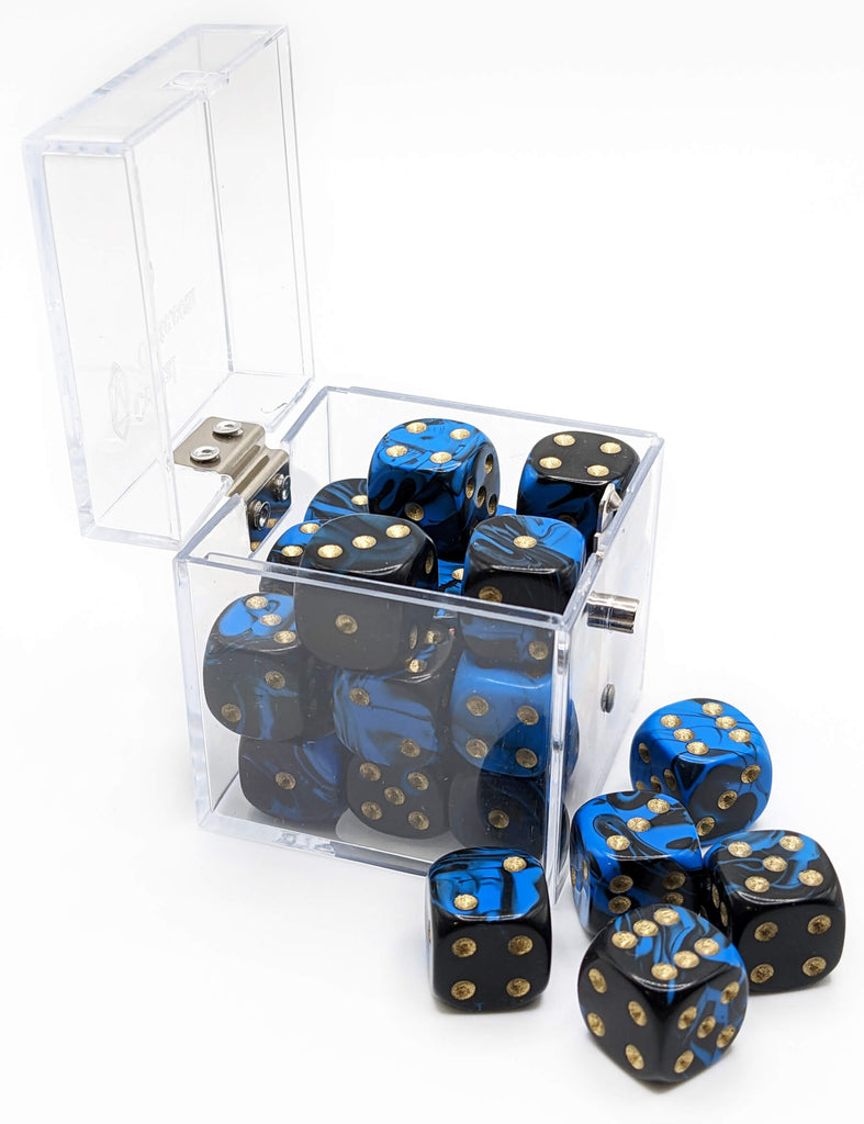 Oblivion Blue and Black Six sided dice