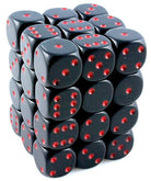 Opaque D6 Mini Dice Black Red