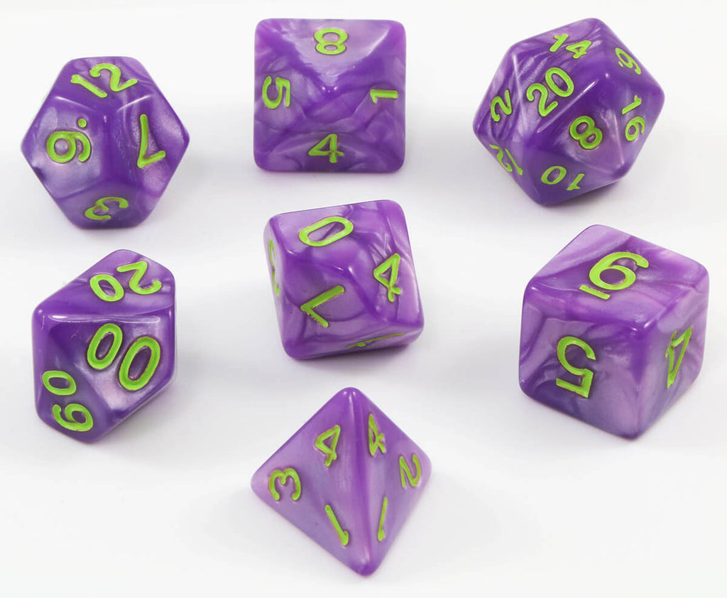 RPG grimoire purple dice