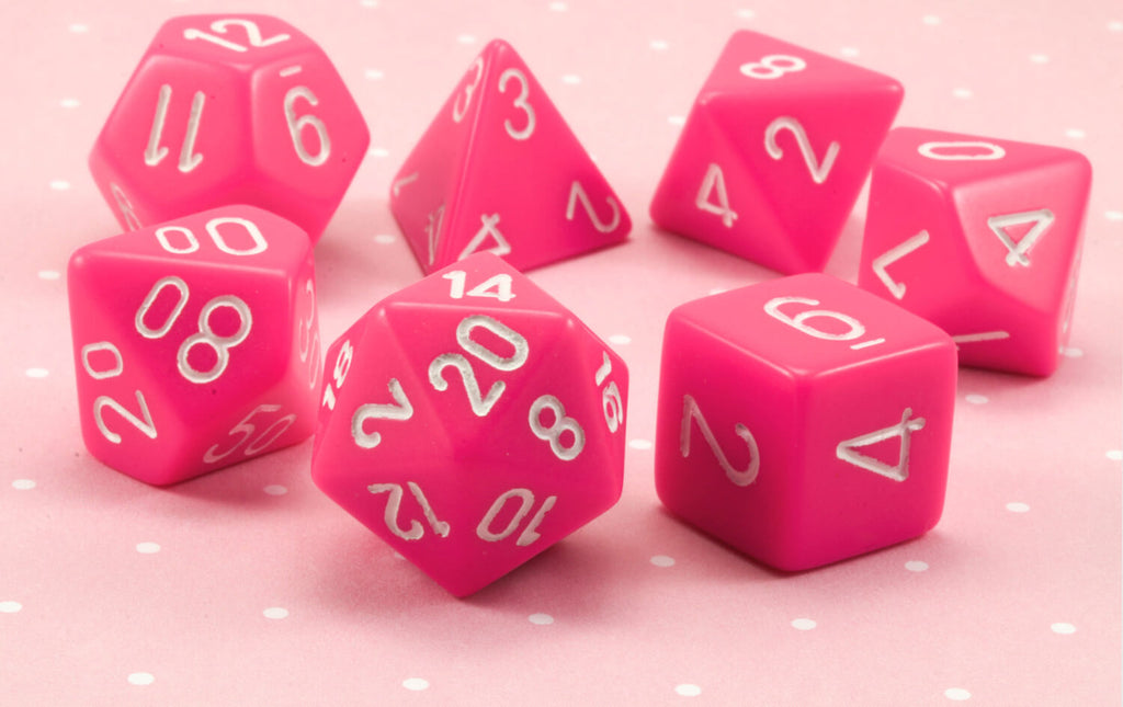 Pink dice for dungeons and dragons