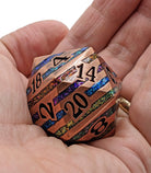 Giant Antiqe Copper d20 dice for dnd games