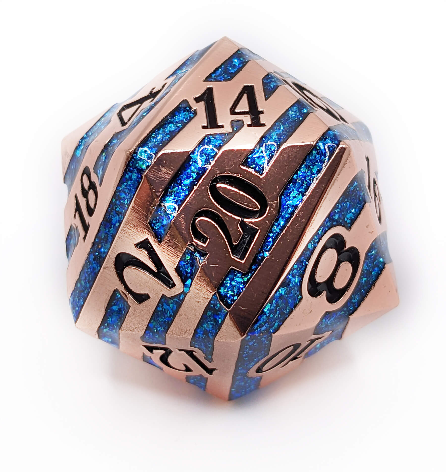 Giant metal copper d20