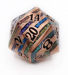 giant 33mm antique copper d20 ttrpg dice