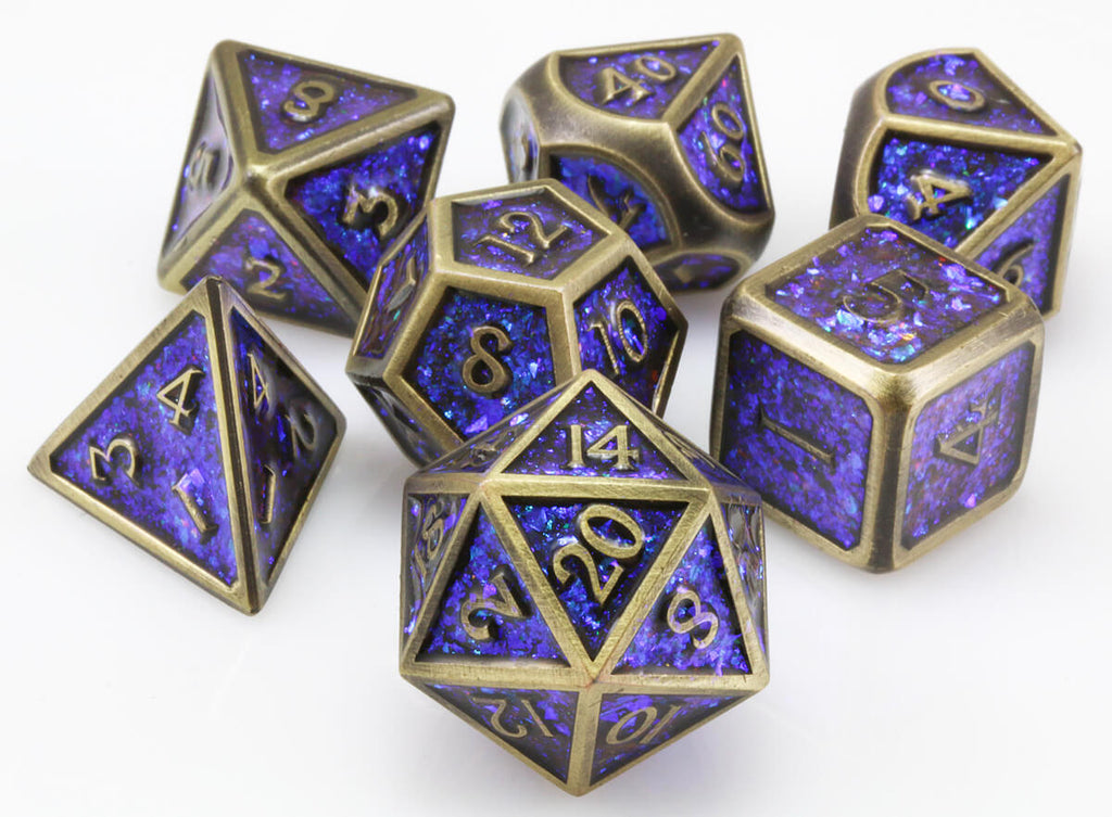 Prismatic dice blue bronze 2